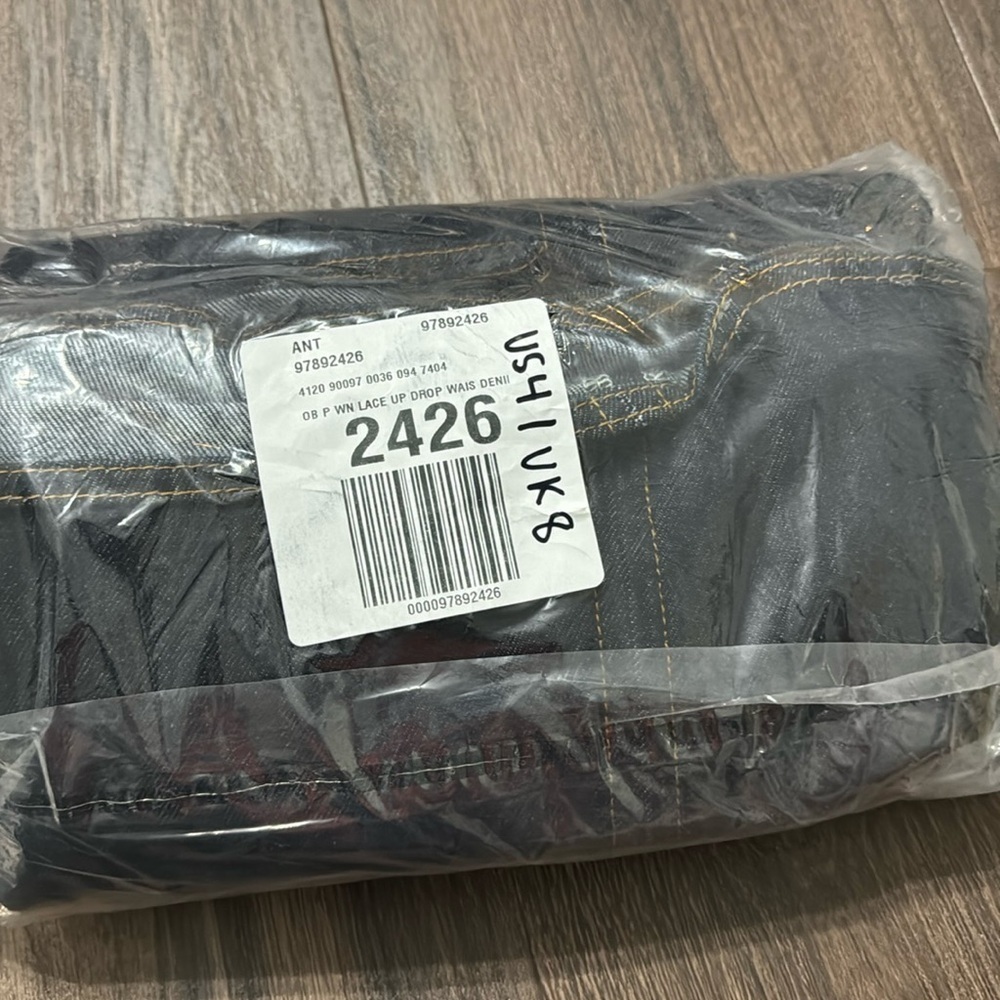 NWT! Anthropologie Pilcro Lace-Up Drop-Waist Denim Midi Skirt - Multiple🧡 - Picture 5 of 8